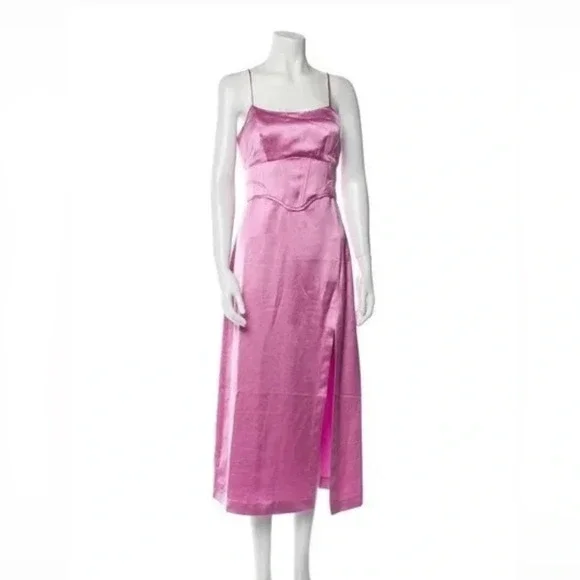 ! NWT Jason Wu Satin Slip Midi Corset Dress with Square Neckline - Size sm… - Picture 3 of 6